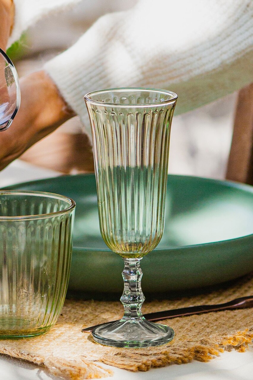 Set de pahare de vin, Hermia, 127RKL1177, Verde - imagine 4